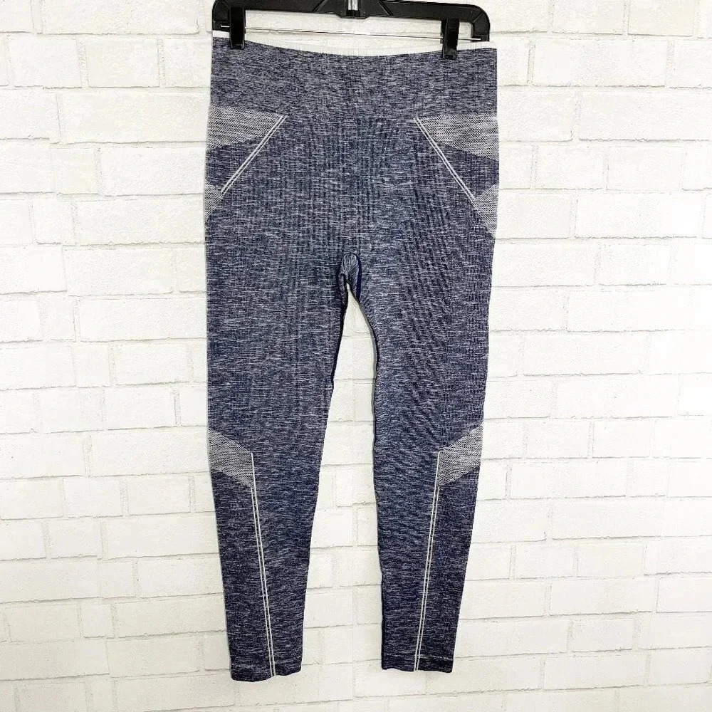 Saucony Blue & Gray Pull On High Rise Athletic Leggings Women's Size XL